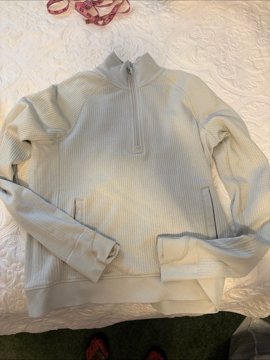lululemon athletica Tops - lululemon athletica Light Gray Quarter-Zip Pullover